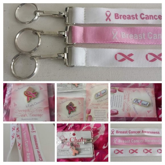 Breast Cancer Awareness Lanyard Pin Bundle - Picture 1 of 7